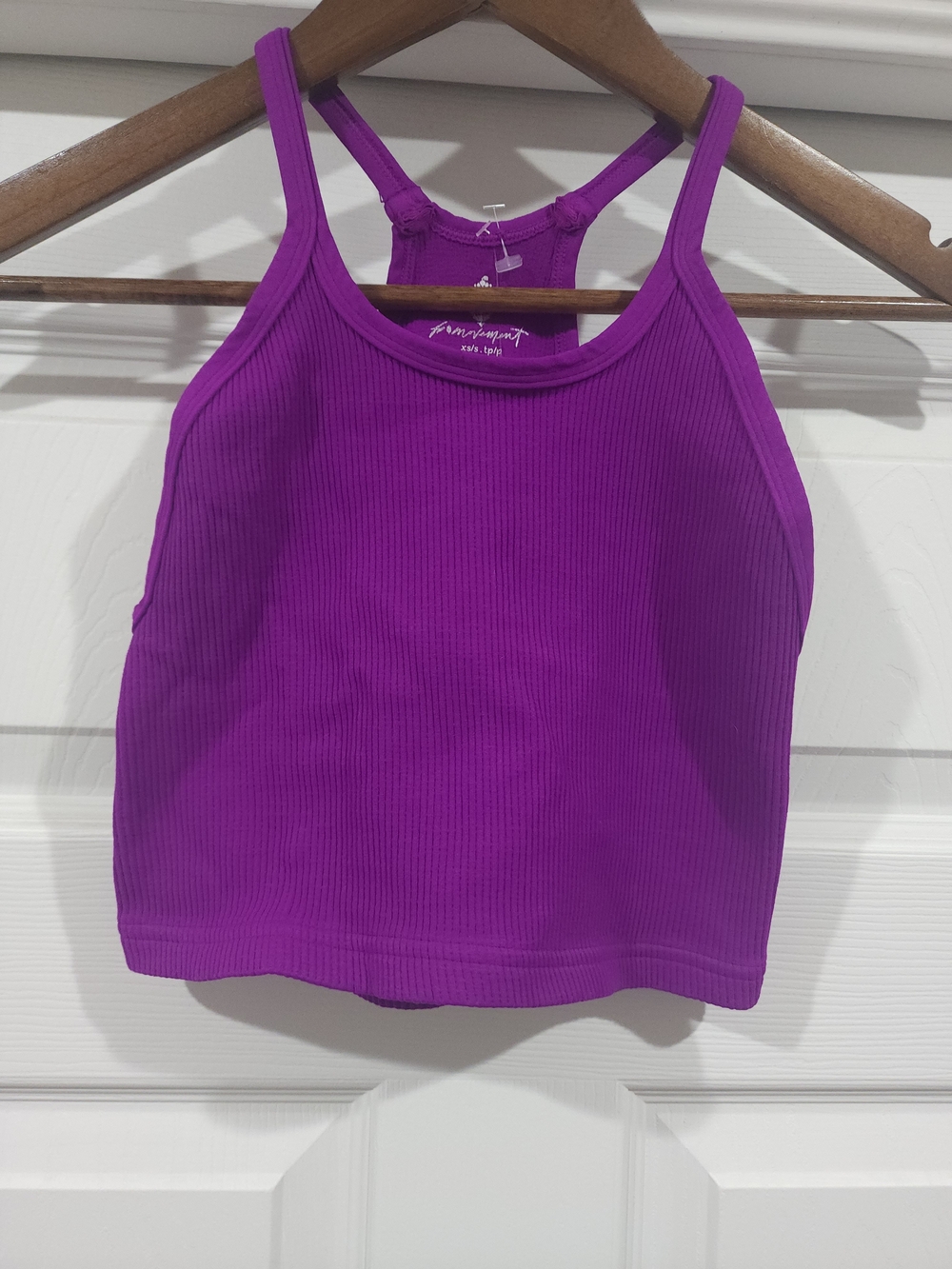 FP Movement by Free People Violet Ribbed Crop Tank